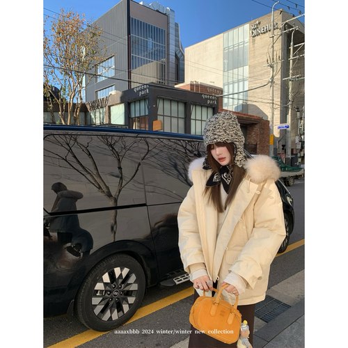 aaaaxbbb派克服羽绒服外套连帽女