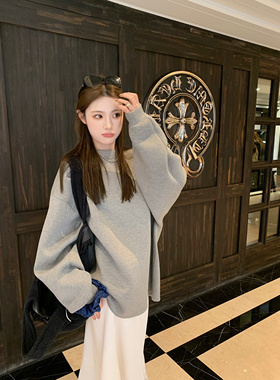 aaaaxbbb 香榭无眠诗 灰色廓形卫衣长袖设计休闲时髦通勤宽松上衣