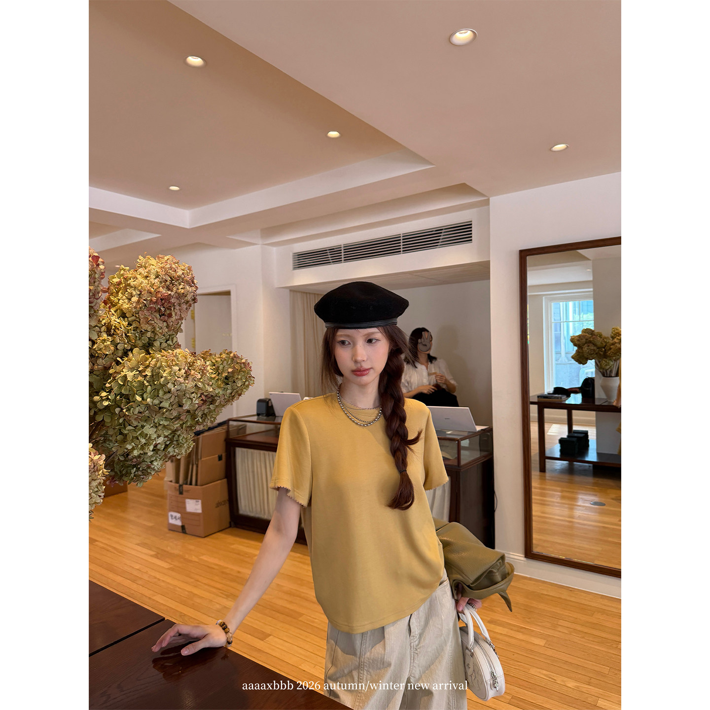 aaaaxbbb 暮色简爱 人生t恤百搭圆领宽松极简风设计感上衣女两色