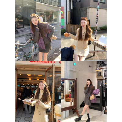 aaaaxbbb针织毛衣短裙套装