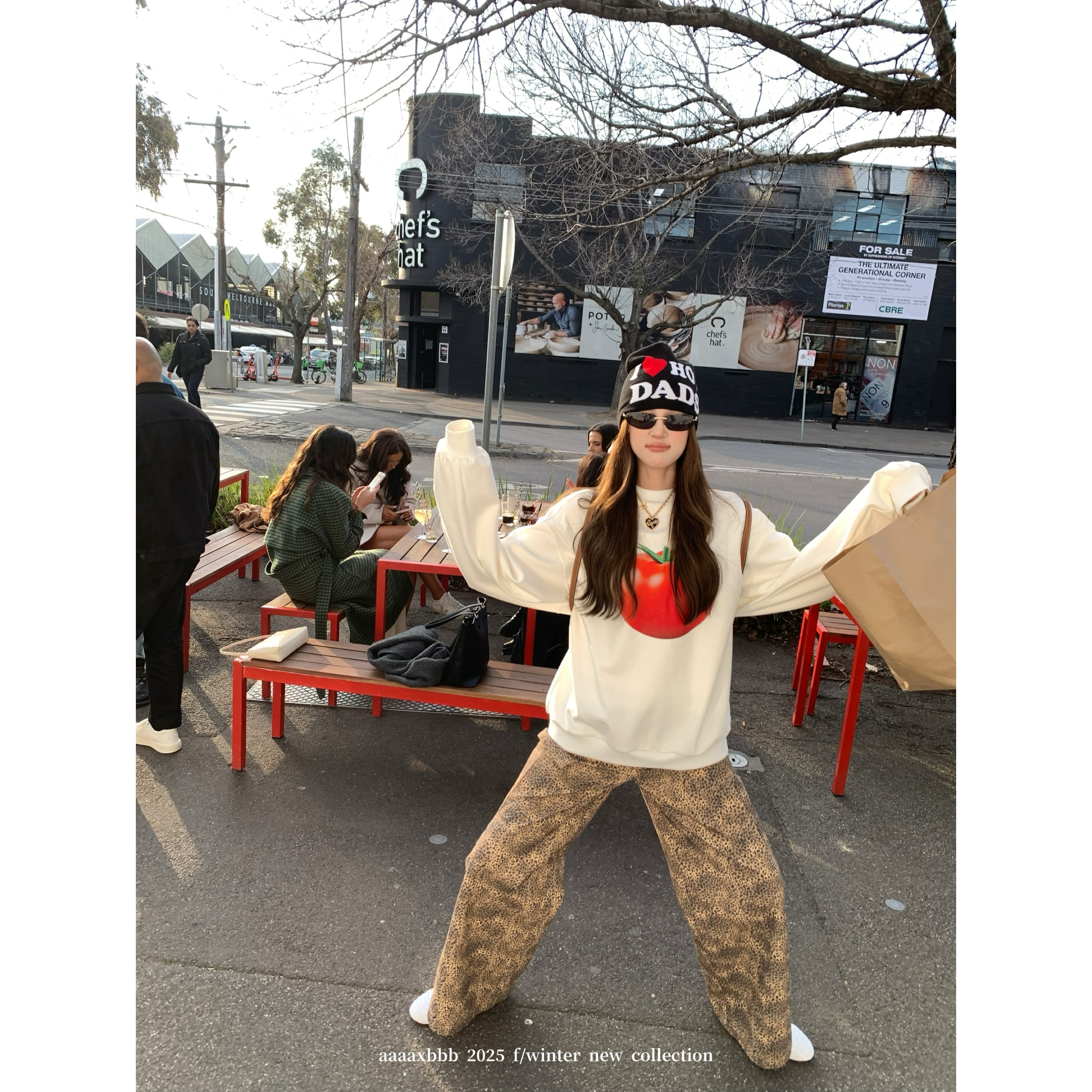 aaaaxbbb豹纹工装裤宽松慵懒