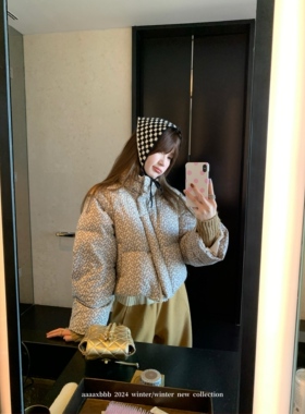 aaaaxbbb 维米尔原野 两色碎花短款羽绒服女冬高级感立领保暖外套