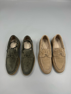 外贸真皮复古乐福鞋豆豆鞋女平底单鞋系带蝴蝶结36-39码两色入