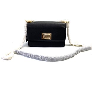 纯色百搭牛皮斜挎包包黑色经典 时尚 链条锁扣女包 KILLS CHOOL