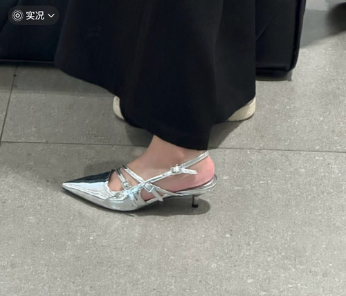 外贸女鞋新款时尚尖头凉鞋显瘦气质轻便简约35-39码法式小猫跟