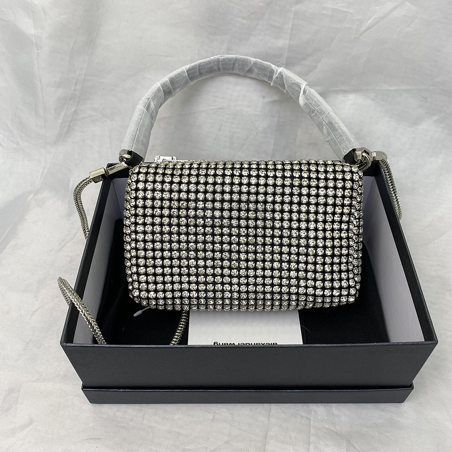 经典小方包水钻包单肩斜挎包明星款超值特价亮钻包