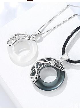 平安扣吊坠男女款仿玉石项链手工