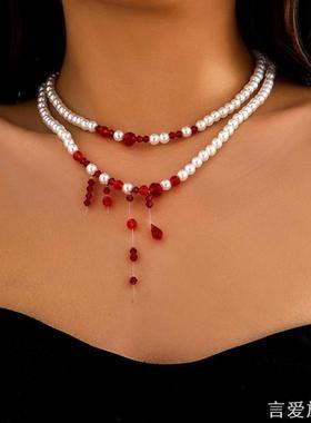 万圣节项链哥特风流血滴吸血鬼