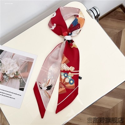 中国风细窄长条红色女装