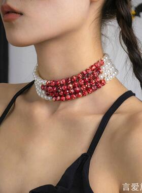 万圣节项链哥特风流血滴吸血鬼