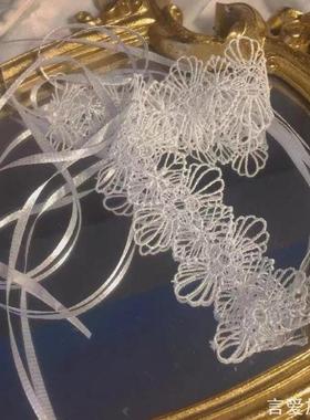 少女白色蕾丝项圈choker颈环系带