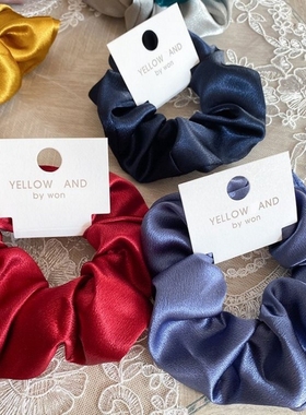 法式大肠发圈ins简约缎面复古猪大肠圈bm肥肠发绳女紫色韩系头绳