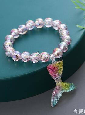 儿童琉璃串珠手链公主卡通仿水晶