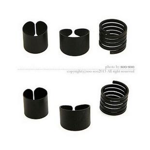 三件套组合三生三世素圈戒指合金镀18K金色食指戒女磨砂光面指环