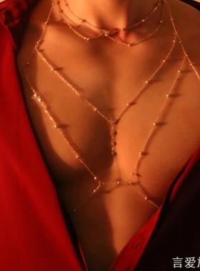 欧美风项链手工链条金属女比基尼