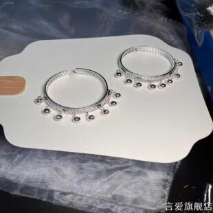 小众设计苗银手工刻花铃铛手镯简约倩女幽魂聂小倩同款脚镯脚环女