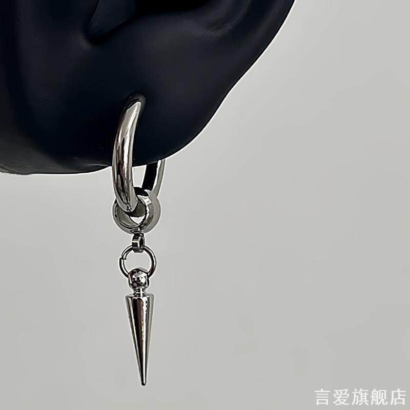 钛钢耳钉男生潮酷帅小众设计耳环
