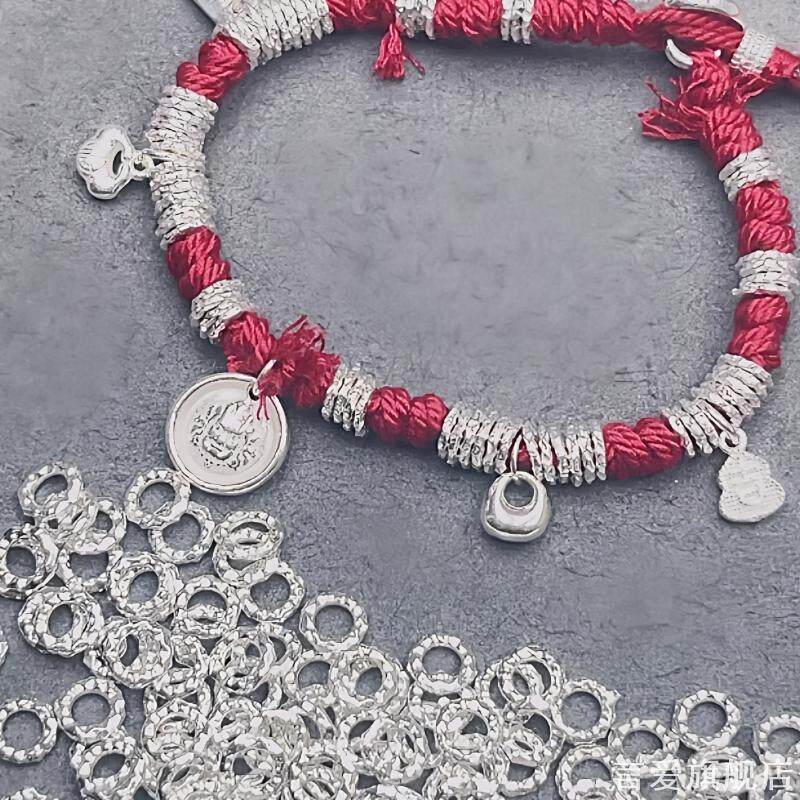 镀银盘缠配件编绳隔片手工锤纹