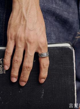 银色手工锻造百鬼夜行骷髅戒指男