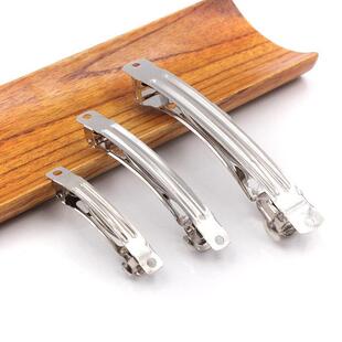 银色弹簧夹自动夹钢夹DIY头饰品配件发夹头夹三片手工材料发饰