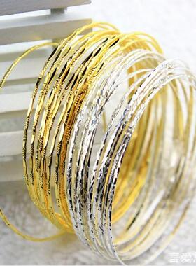 三生三世多环女手镯沙金黄金色