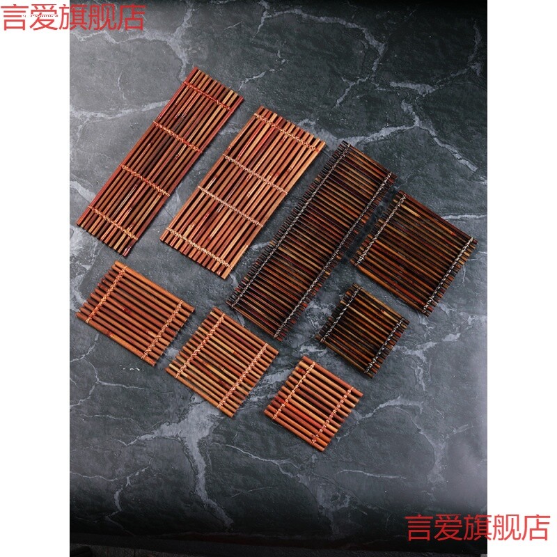 日料摆盘装饰刺身竹排竹篱笆日式烤肉拼盘海鲜姿造摆盘装饰品摆件