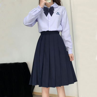 学院风jk衬衫学生长裙百褶半身裙