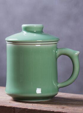 藏瓷阁中式纯色龙泉青瓷茶杯
