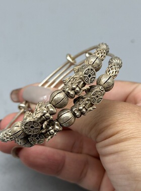 古玩杂项收藏仿古大清乾隆年制招财麒麟手镯