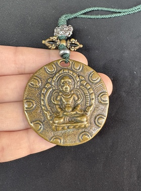 藏传长寿佛牌民族风复古做旧挂件