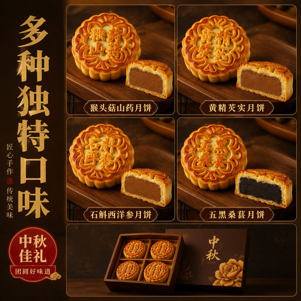 低糖月饼同源蔗糖健康送礼桑葚药