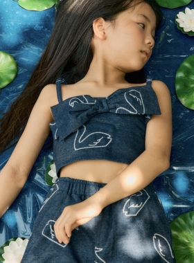 Tiny cottons SS26春夏儿童吊带T恤背心蝴蝶结上衣