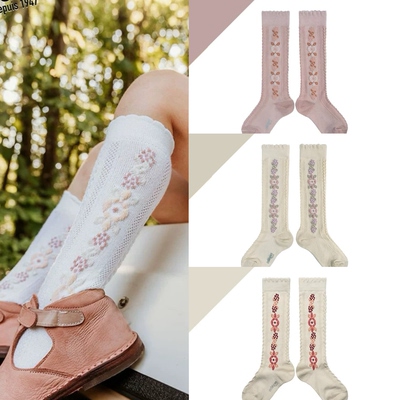 法国collegien现货秋冬新款女童中筒袜子小腿袜纯棉针织小腿袜