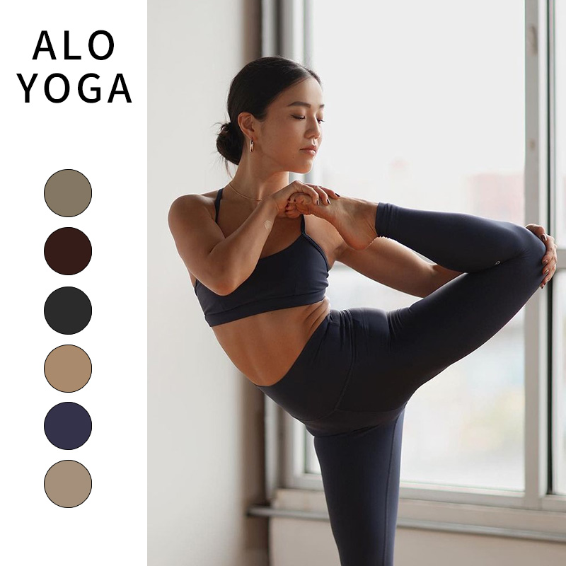 Alo Yoga裸感专业瑜伽裤女外穿亮色高腰提臀九分夏季新薄款健身裤