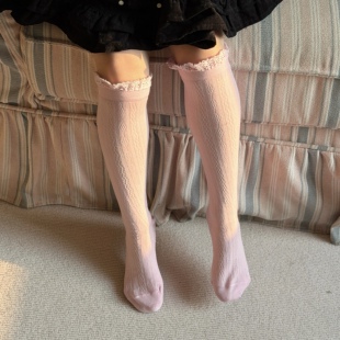Collegien26ss春夏女童袜子夏薄款儿童中筒袜透气宝宝婴儿长筒袜