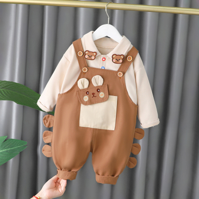 宝宝背带裤纯棉两件套春秋款套装