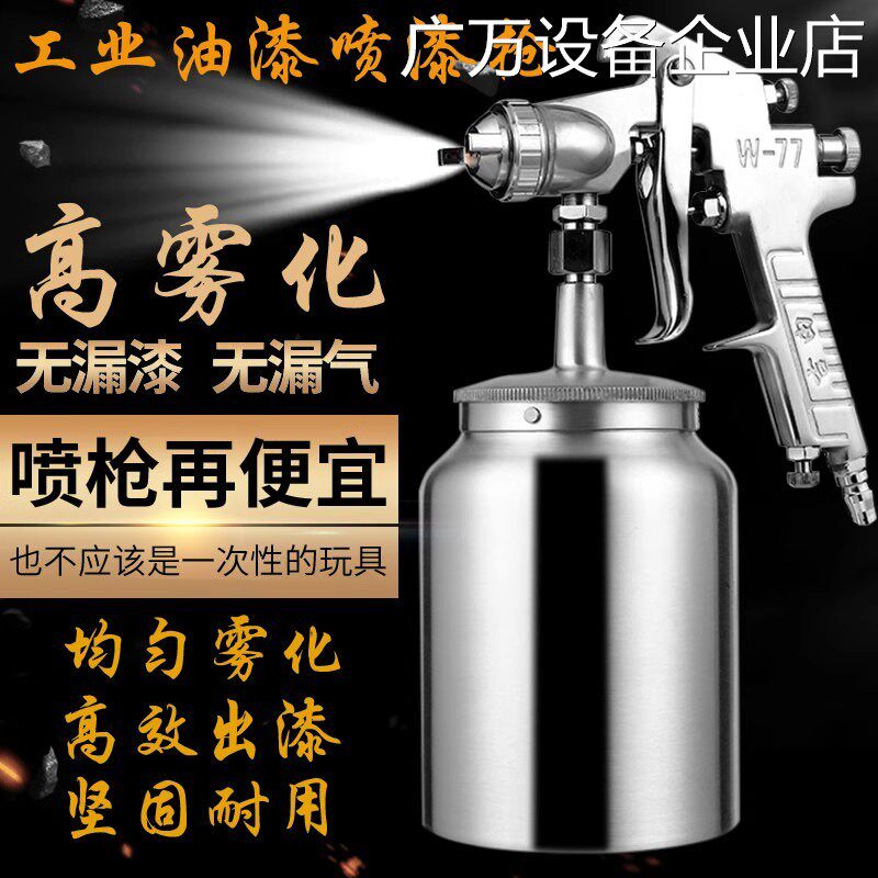 新品可开票对公吉由汽车油漆喷枪瓦乳胶油漆下喷壶w71气动喷漆枪w