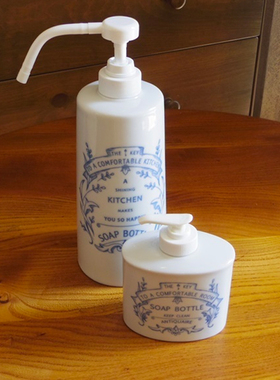 【现货】日本复古陶瓷按压式洗洁精瓶分装瓶大容量600cc