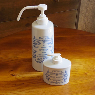 【现货】日本复古陶瓷按压式洗洁精瓶分装瓶大容量600cc