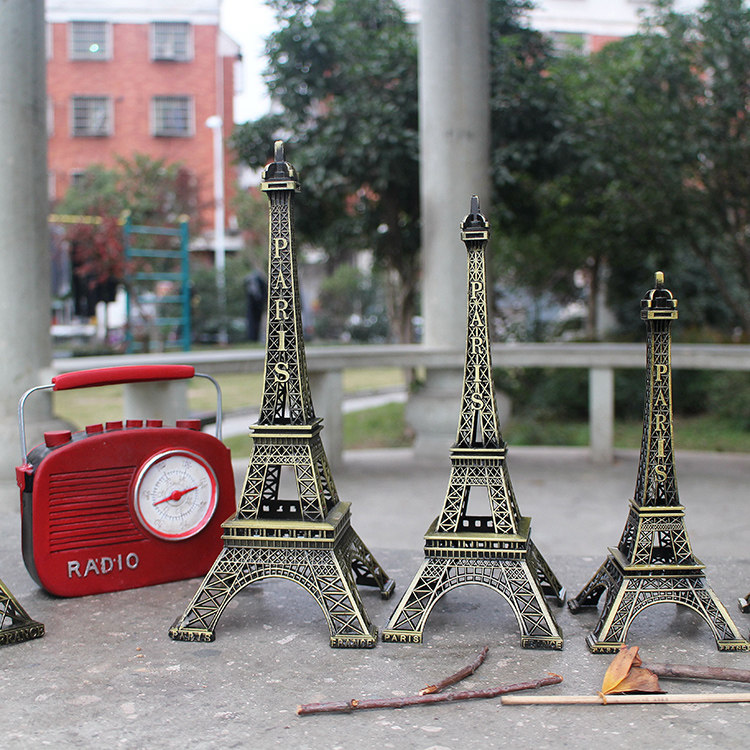 复古家居客厅餐厅咖啡厅玄关巴黎埃菲尔铁塔世界名筑摆件装饰品