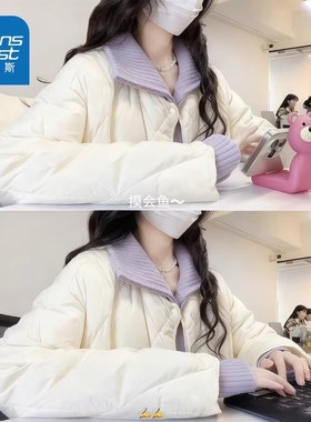 LB真维斯白色外套女冬季新款巨好看棉服保暖棉袄厚款女款好看棉衣