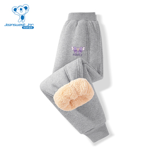 460g棉羊羔绒双切线简约卡通印花卫裤 JU真维斯女童2025冬季 新款