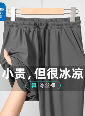 GV真维斯冰丝裤子男款夏薄款速干裤男夏季男裤凉感男士休闲长裤C