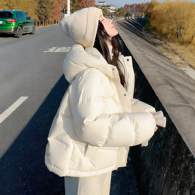 真维斯羽绒服女短款面包服厚外套