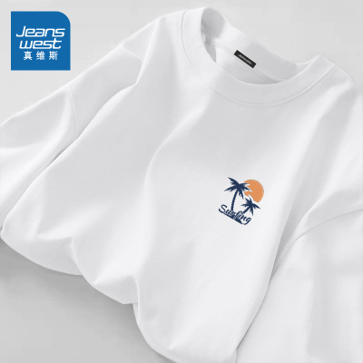 NN真维斯重磅纯棉长袖t恤男款春