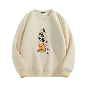 GV真维斯重磅卫衣男春秋款青少年学生圆领套头衫宽松外套上衣女D