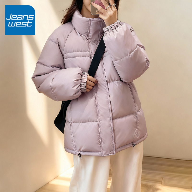 真维斯立领短羽绒服女2025新款