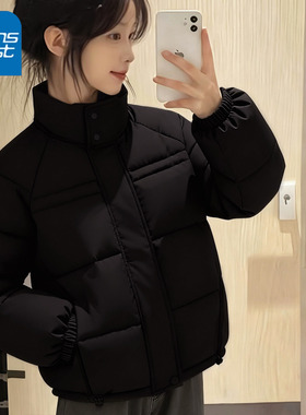 NOA真维斯立领羽绒服女 2025新款冬季小个子面包服保暖加厚外套女