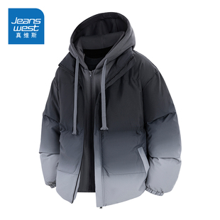 加厚保暖渐变连帽情侣棉衣冬装 冬季 外套 2025新款 N5真维斯棉服男款