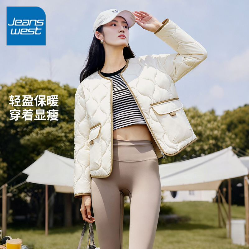 真维斯葫芦花棉服女2025新款